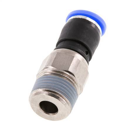 8mm & R3/8'' Draaidoorvoer Insteek Buitendraad Vernikkeld Messing/PBT NBR