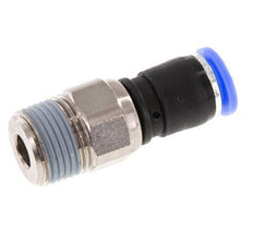 8mm & R3/8'' Draaidoorvoer Insteek Buitendraad Vernikkeld Messing/PBT NBR