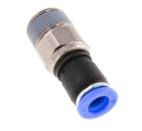 8mm & R3/8'' Draaidoorvoer Insteek Buitendraad Vernikkeld Messing/PBT NBR
