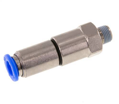 8mm & R1/8'' Hoge Snelheid Draaidoorvoer Insteek Buitendraad Vernikkeld Messing/PBT NBR