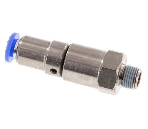 6mm & R1/8'' Hoge Snelheid Draaidoorvoer Insteek Buitendraad Vernikkeld Messing/PBT NBR