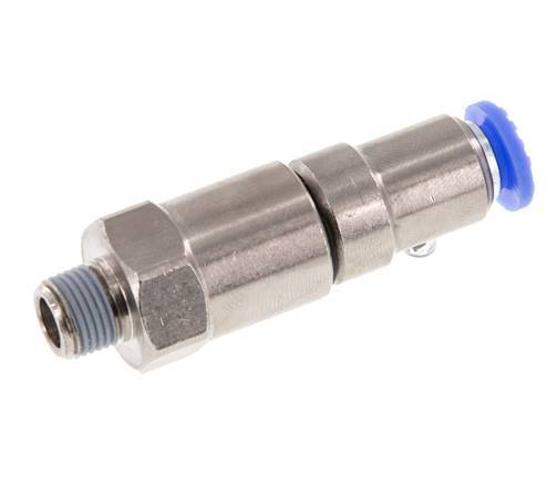 6mm & R1/8'' Hoge Snelheid Draaidoorvoer Insteek Buitendraad Vernikkeld Messing/PBT NBR