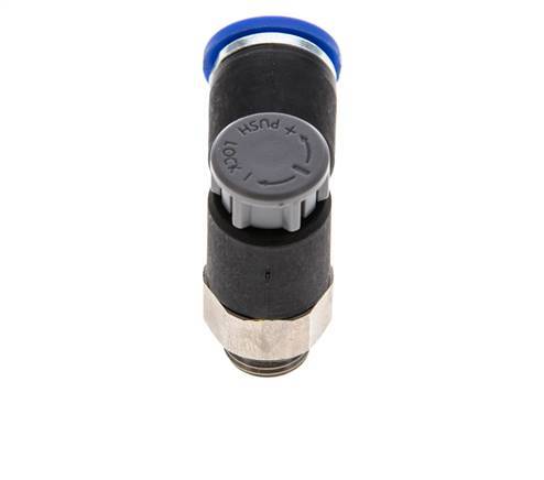 Flow Control Valve Meter-Out Elbow 8 mm - G1/8'' Brass/PA 66 Locknut