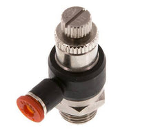 Flow Control Silencer Meter-In Elbow 4 mm - G1/4'' Brass/PA 66