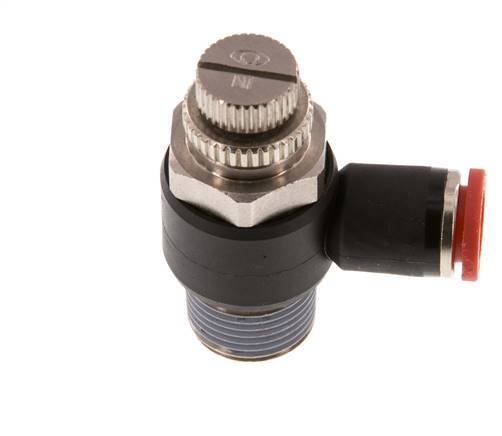 L-stuk Regelventiel 8 mm - R3/8'' Regeling-in Messing/Nylon