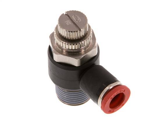 L-stuk Regelventiel 8 mm - R3/8'' Regeling-in Messing/Nylon