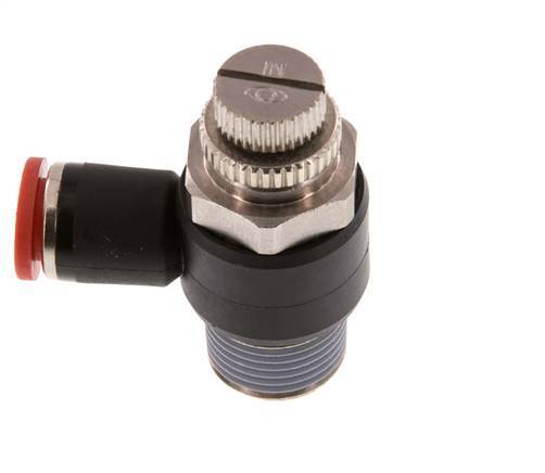 L-stuk Regelventiel 8 mm - R3/8'' Regeling-in Messing/Nylon
