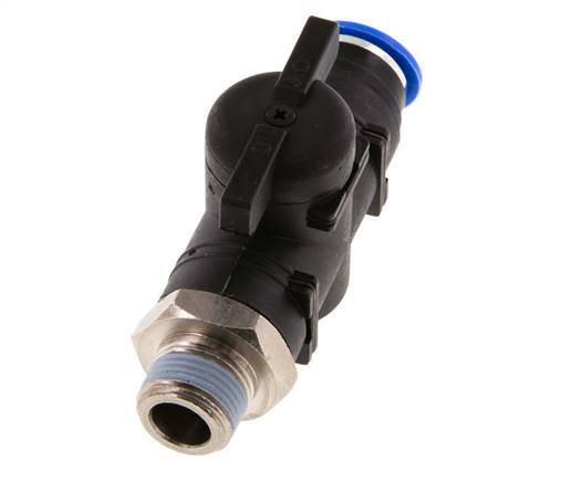 12 mm - R3/8'' Kunststof/Messing rechte 2-Weg Kogelkraan