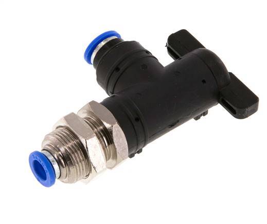 6 mm Kunststof/Messing L-stuk 2-Weg Kogelkraan Schotdoorvoer