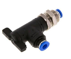 6 mm Kunststof/Messing L-stuk 2-Weg Kogelkraan Schotdoorvoer