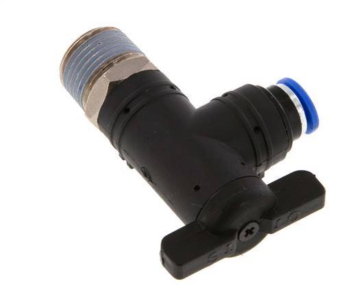 6 mm - R3/8'' Kunststof/Messing L-stuk 2-Weg Kogelkraan