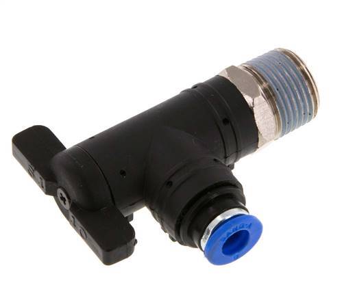 6 mm - R3/8'' Kunststof/Messing L-stuk 2-Weg Kogelkraan