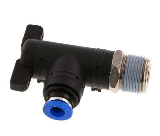 6 mm - R3/8'' Kunststof/Messing L-stuk 2-Weg Kogelkraan