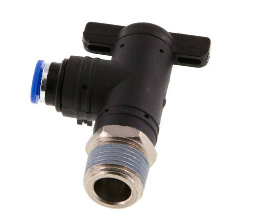 6 mm - R3/8'' Kunststof/Messing L-stuk 2-Weg Kogelkraan
