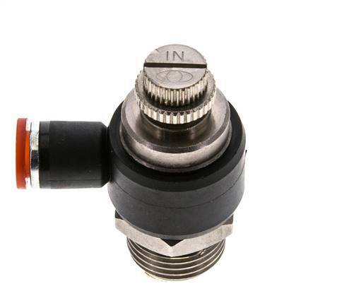 Flow Control Silencer Meter-In Elbow 8 mm - G1/2'' Brass/PA 66