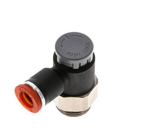 Flow Control Valve Meter-In Elbow 8 mm - G3/8'' Brass/PA 66 Locknut