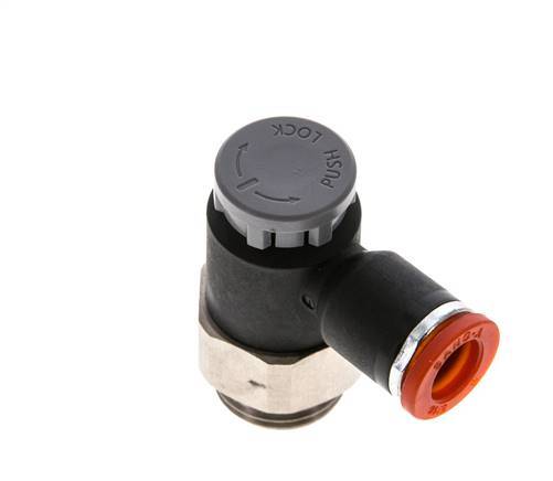 L-stuk Regelventiel 8 mm - G3/8'' Regeling-in Messing/Nylon Borgmoer