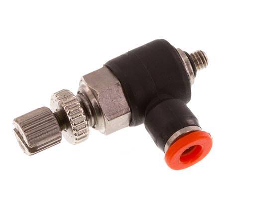 L-stuk Regelventiel 3 mm - M3 Regeling-in Messing/PBT