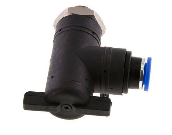 10 mm - G1/4'' Kunststof/Messing L-stuk 2-Weg Kogelkraan