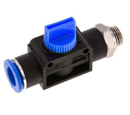 3/2-Way Shut-Off Hand Valve 12 mm - G1/4'' Plastic/Brass Tube-side venting