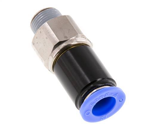 12mm & R3/8'' Draaidoorvoer Insteek Buitendraad Vernikkeld Messing/PBT NBR