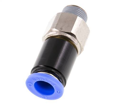 12mm & R3/8'' Draaidoorvoer Insteek Buitendraad Vernikkeld Messing/PBT NBR
