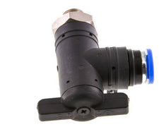 8 mm - G1/8'' Kunststof/Messing L-stuk 2-Weg Kogelkraan
