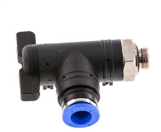 8 mm - G1/8'' Kunststof/Messing L-stuk 2-Weg Kogelkraan