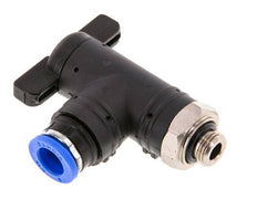 8 mm - G1/8'' Kunststof/Messing L-stuk 2-Weg Kogelkraan