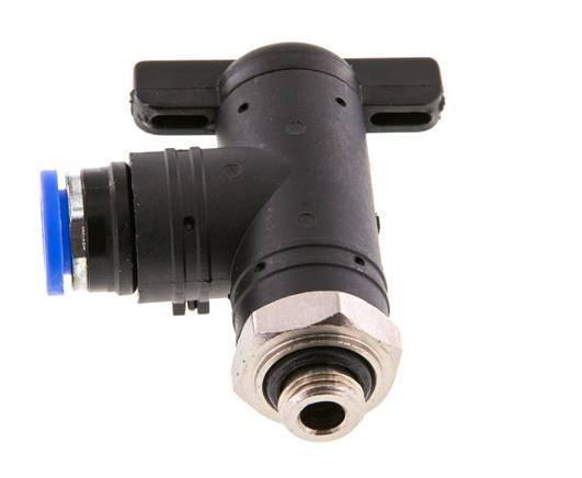 8 mm - G1/8'' Kunststof/Messing L-stuk 2-Weg Kogelkraan