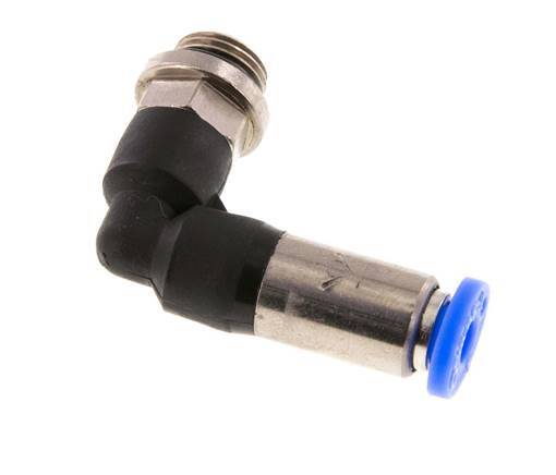 4mm & G1/8'' Zelfsluitende L-insteekkoppeling Vernikkeld messing/PBT buitendraad 0-10 bar [2 Stuks]