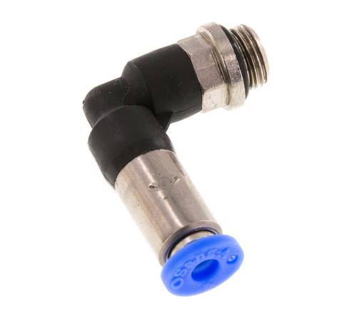 4mm & G1/8'' Zelfsluitende L-insteekkoppeling Vernikkeld messing/PBT buitendraad 0-10 bar [2 Stuks]