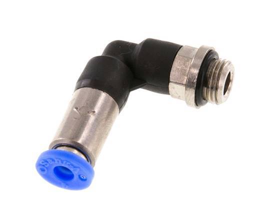 4mm & G1/8'' Zelfsluitende L-insteekkoppeling Vernikkeld messing/PBT buitendraad 0-10 bar [2 Stuks]