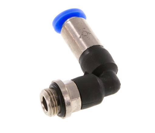 4mm & G1/8'' Zelfsluitende L-insteekkoppeling Vernikkeld messing/PBT buitendraad 0-10 bar [2 Stuks]