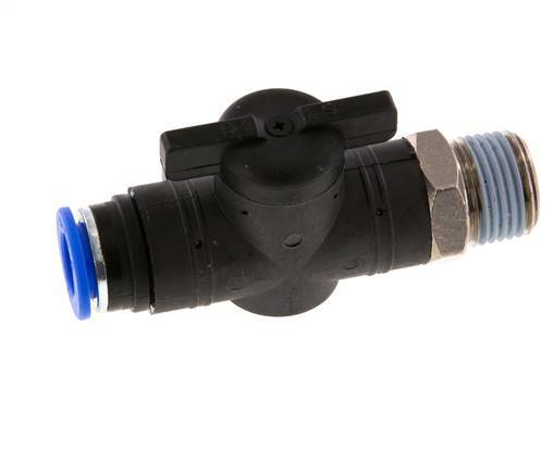12 mm - R1/2'' Kunststof/Messing rechte 2-Weg Kogelkraan