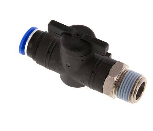 12 mm - R1/2'' Kunststof/Messing rechte 2-Weg Kogelkraan