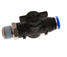 12 mm - R1/2'' Kunststof/Messing rechte 2-Weg Kogelkraan