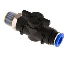 12 mm - R1/2'' Kunststof/Messing rechte 2-Weg Kogelkraan