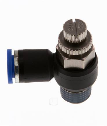 L-stuk Regelventiel 8 mm - R1/4'' Regeling-Uit Messing/Nylon