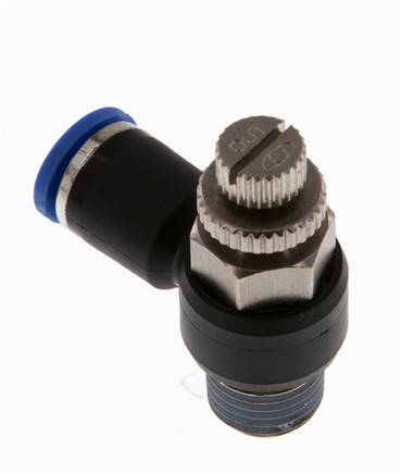 L-stuk Regelventiel 8 mm - R1/4'' Regeling-Uit Messing/Nylon