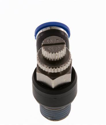 L-stuk Regelventiel 8 mm - R1/4'' Regeling-Uit Messing/Nylon