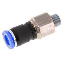 8mm & R1/8'' Draaidoorvoer Insteek Buitendraad Vernikkeld Messing/PBT NBR