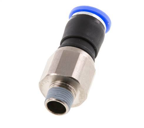 8mm & R1/8'' Draaidoorvoer Insteek Buitendraad Vernikkeld Messing/PBT NBR