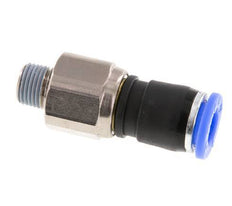 8mm & R1/8'' Draaidoorvoer Insteek Buitendraad Vernikkeld Messing/PBT NBR
