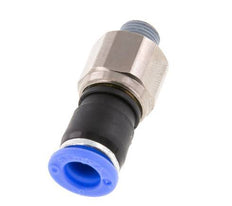 8mm & R1/8'' Draaidoorvoer Insteek Buitendraad Vernikkeld Messing/PBT NBR