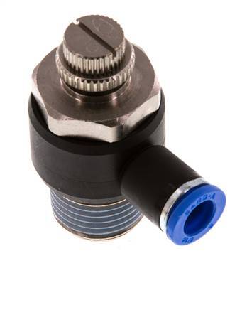 L-stuk Regelventiel 8 mm - R1/2'' Regeling-Uit Messing/Nylon