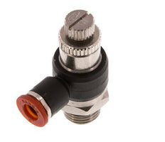 Flow Control Silencer Meter-In Elbow 6 mm - G1/4'' Brass/PA 66