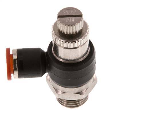 Flow Control Silencer Meter-In Elbow 6 mm - G1/4'' Brass/PA 66