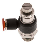 Flow Control Silencer Meter-In Elbow 6 mm - G1/4'' Brass/PA 66