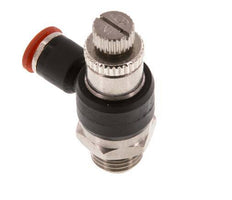 Flow Control Silencer Meter-In Elbow 6 mm - G1/4'' Brass/PA 66